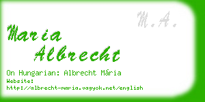 maria albrecht business card