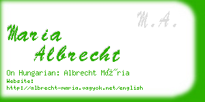 maria albrecht business card